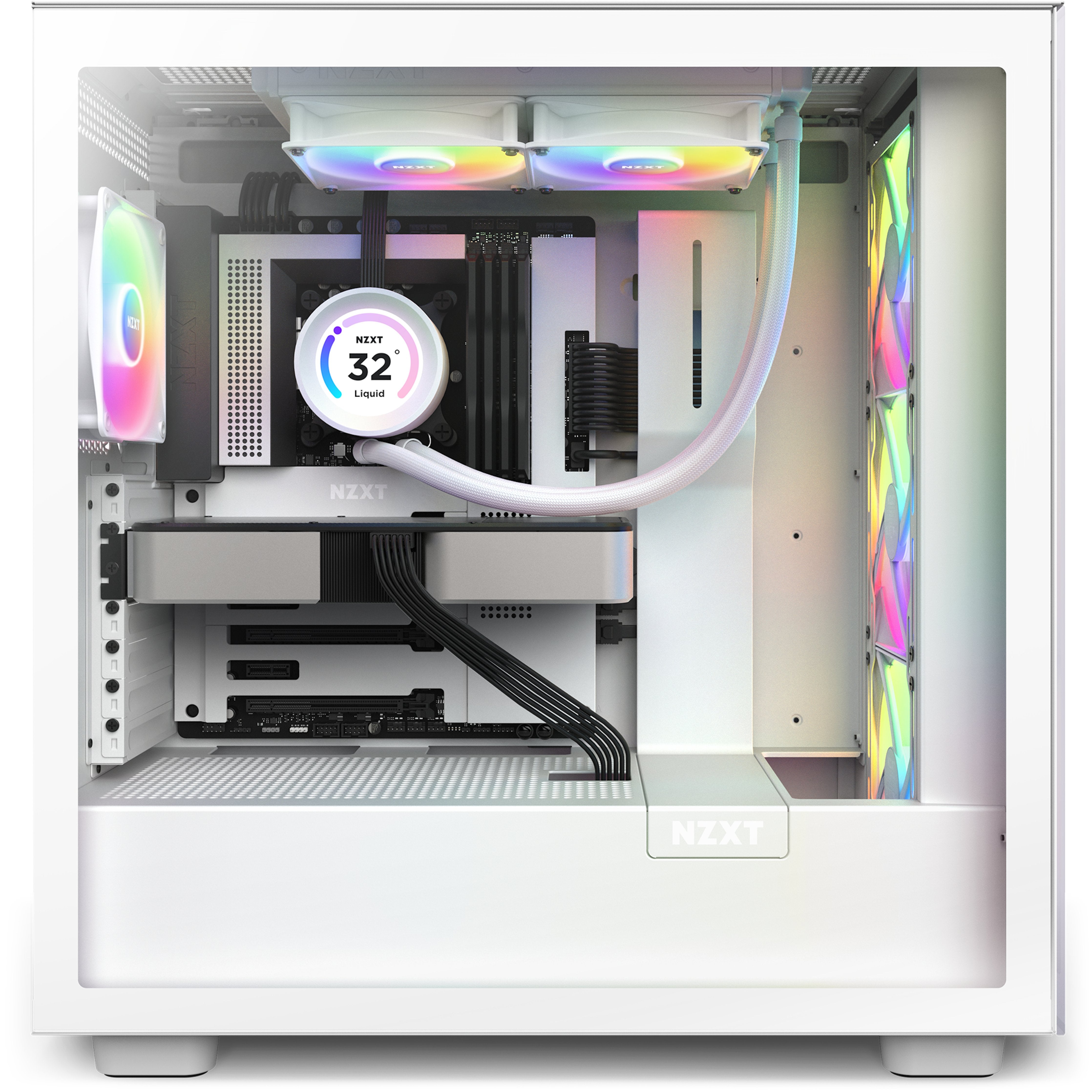 Refrigerador Liquido Cpu Nzxt Kraken Elite 240 2x120 Blanco Rgb Per Disp Lcd Plus
