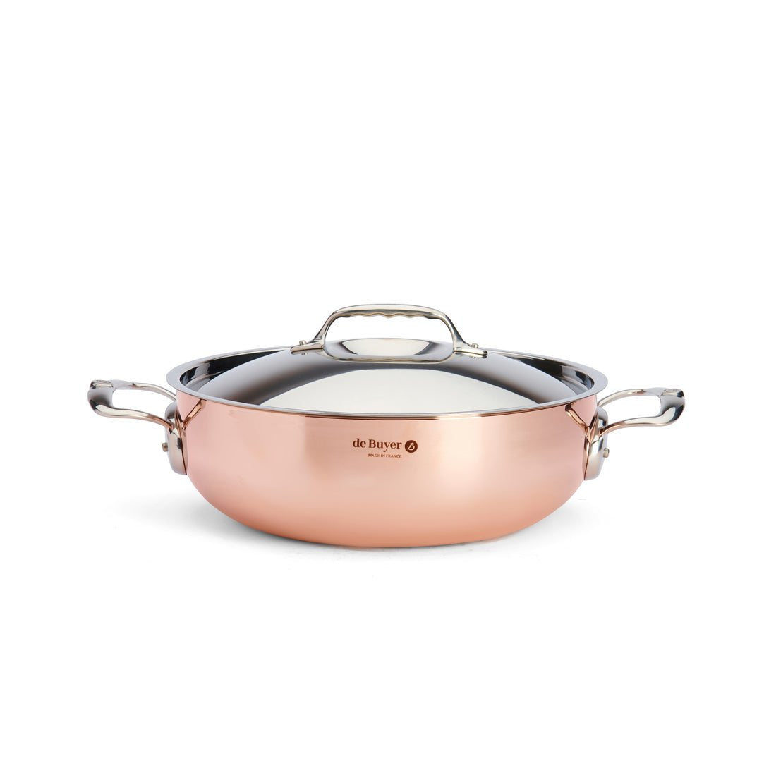 De Buyer Prima Matera Saucepot Copper/Steel 28cm Curved Induct.Cacerola