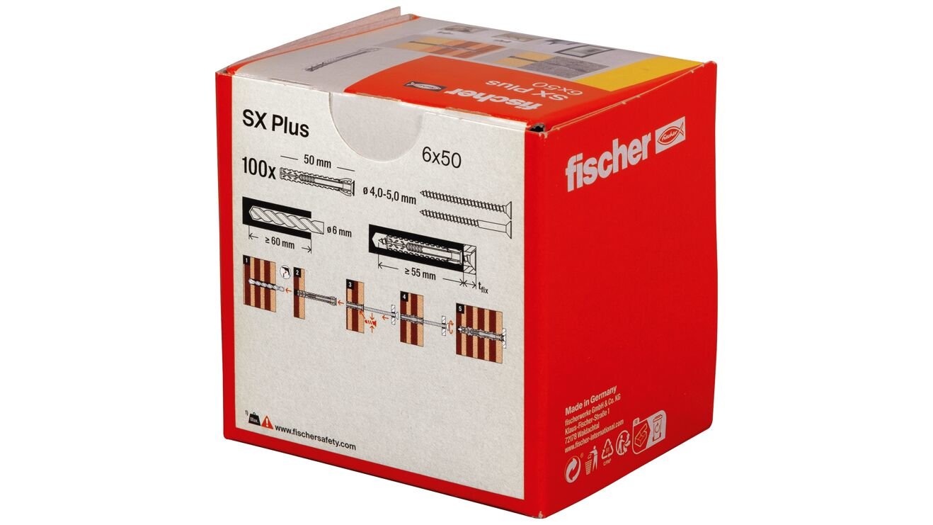 EAN 4048962480870 - Fischer 568106 tornillo de anclaje y taco 100 pieza(s) Anclaje de expansión 50 mm imagen 3