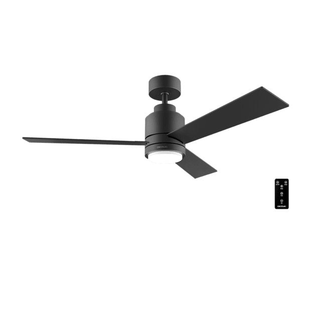 Ventilador De Techo Cecotec Energysilence Aero 4850 Style Black 30w 3 Aspas 122cm 6 Velocidades