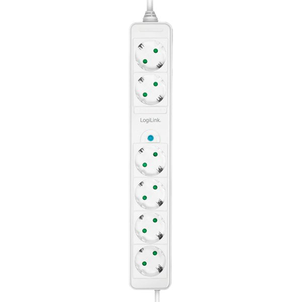 Regleta Logilink 6 Vías, 6xcee 7/3, Con Interruptor De Pie, 1,5