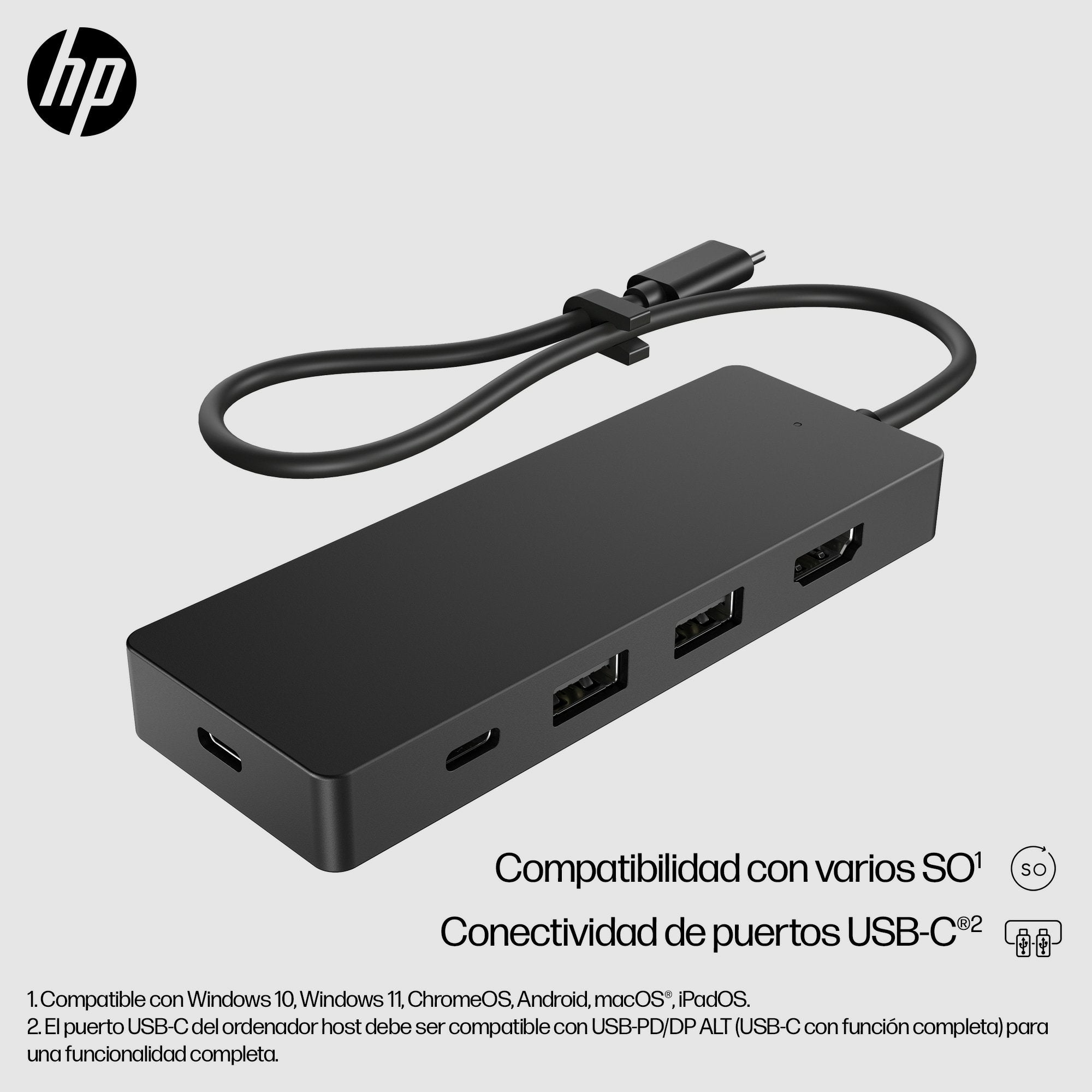 EAN 0197497618105 - HP USB-C Travel Hub G3 Acoplamiento USB 3.2 Gen 1 (3.1 Gen 1) Type-C Negro imagen 6