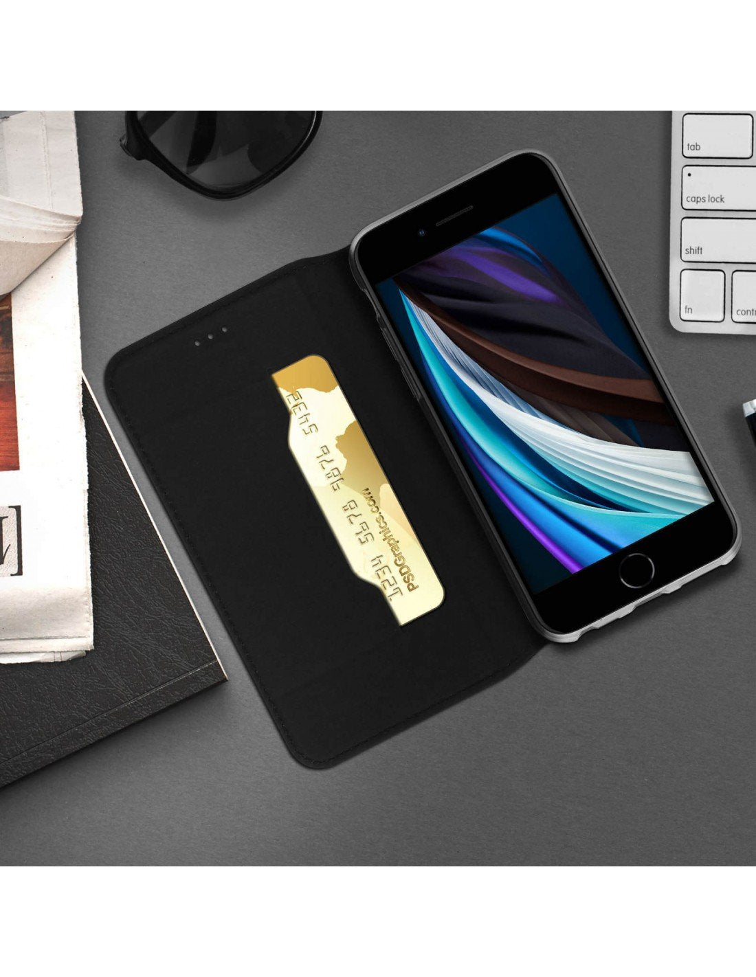 Akashi Funda Folio Negro Apple Iphone 7/8