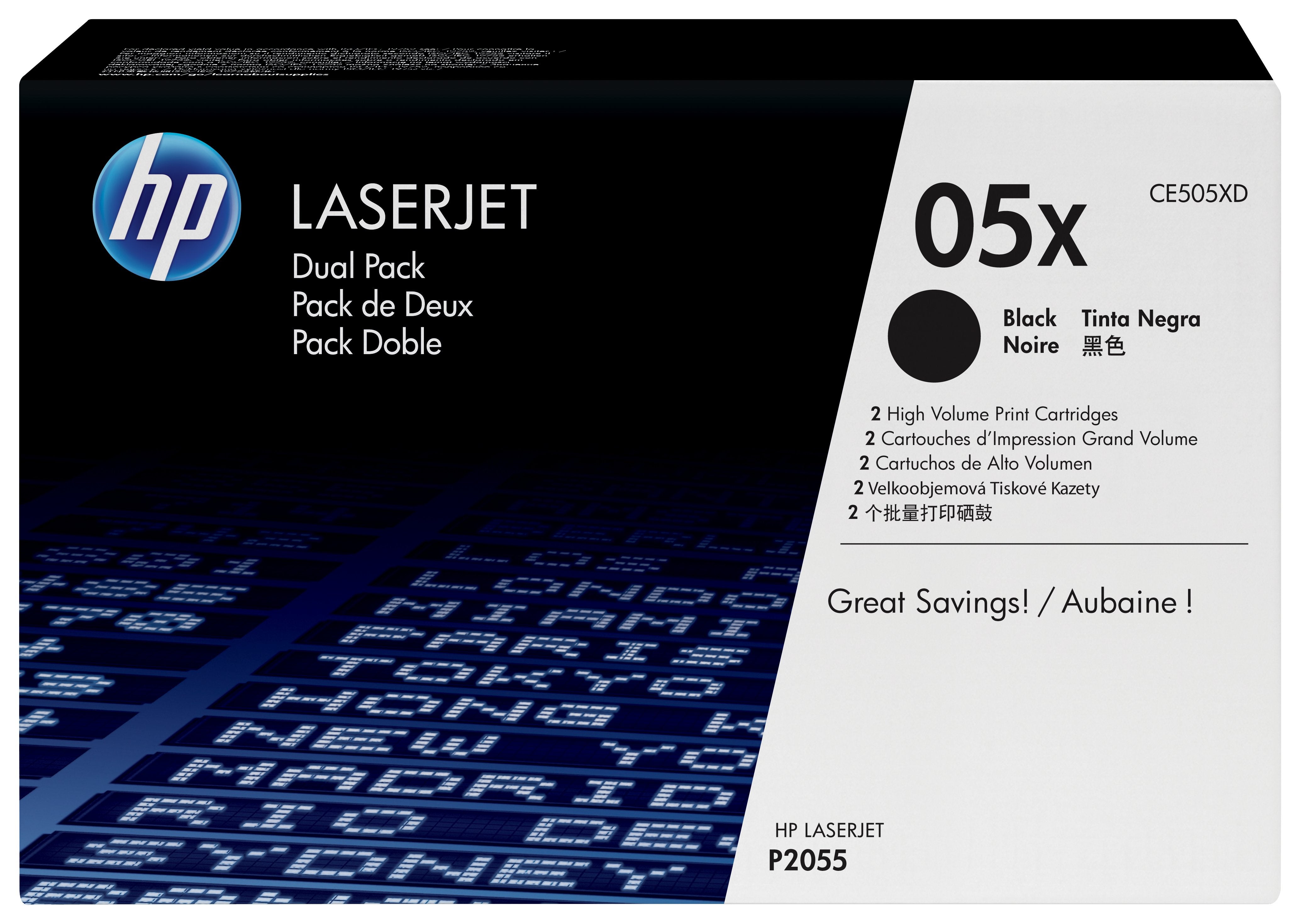 EAN 0884962660058 - HP 05X 2-pack High Yield Black Original LaserJet Toner Cartridges cartucho de tóner 2 pieza(s) imagen 1