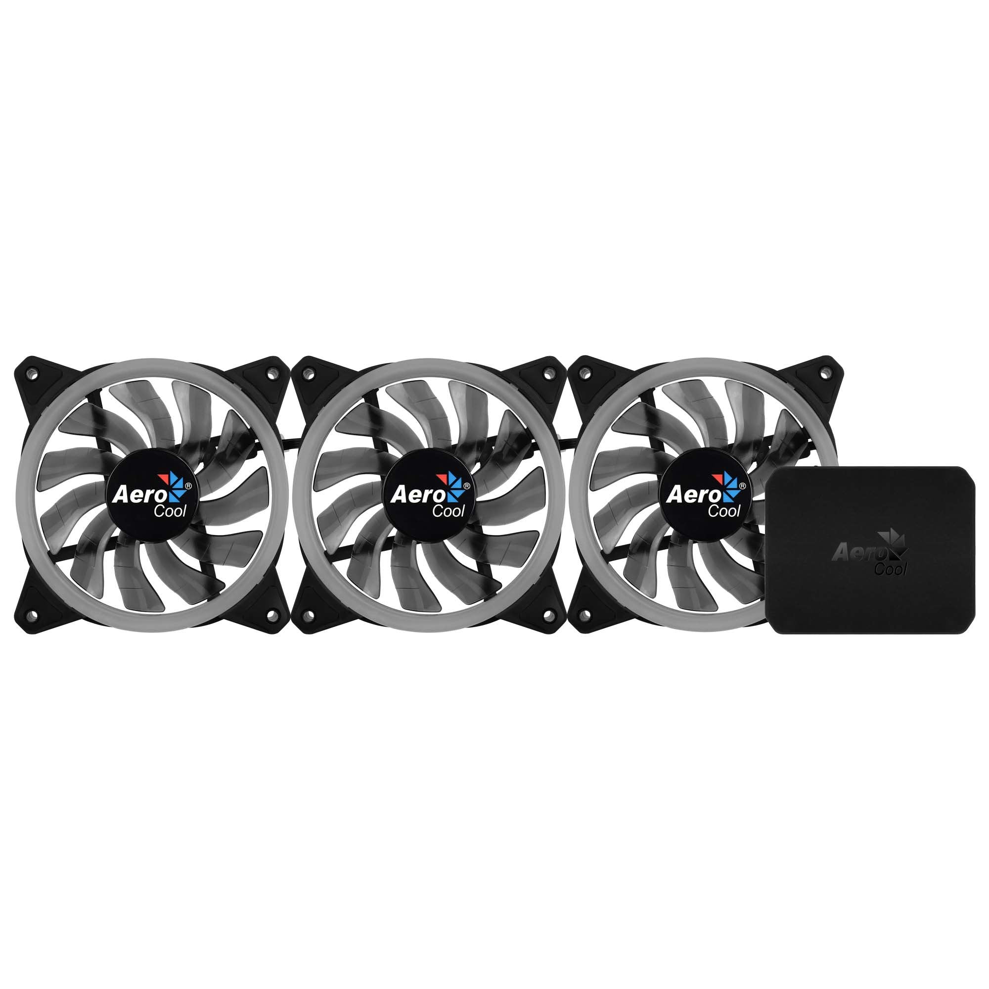 Ventilador Aerocool Rev Rgb Pro 12cm 1200rpm 15.1dba Iluminación Anillo Dual Led 16.8 Millones De Colores Control P7-H1