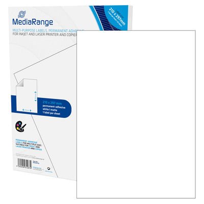 EAN 4260459612674 - MediaRange MRINK140 etiqueta autoadhesiva Permanente Blanco 50 pieza(s) imagen 1