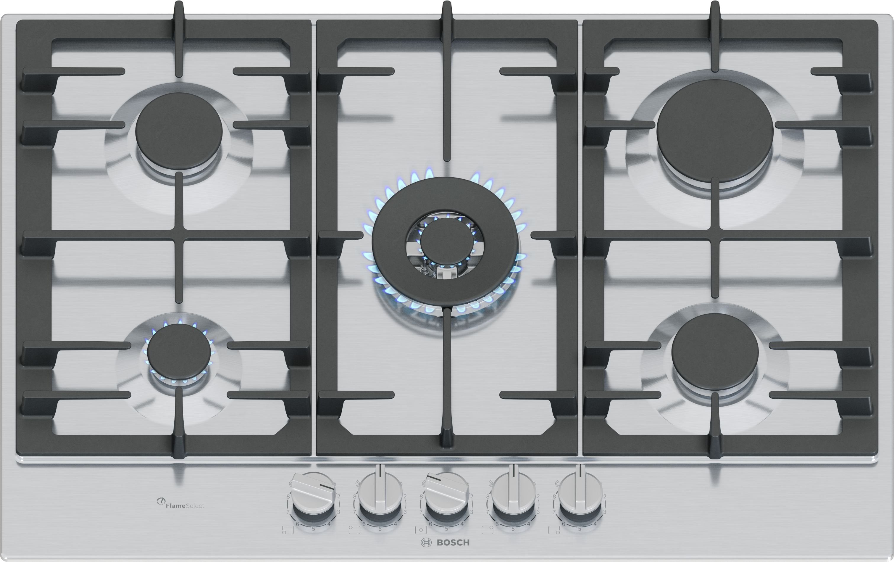 EAN 4242005437849 - Bosch Serie 6 PCQ7A5I90 hobs Acero inoxidable Integrado 75 cm Encimera de gas 5 zona(s) imagen 1