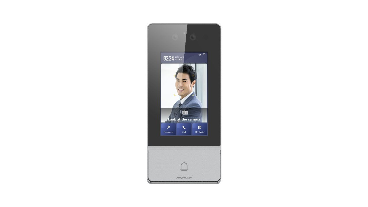 Estación Puerta Placa Calle Reconocimiento Facial Antivandálica Ip65 Ik08 Pantalla Táctil Ips 4,3" Lector Tarjetas Mifare Botón 2 Cámaras Hd 2mp Hikvision