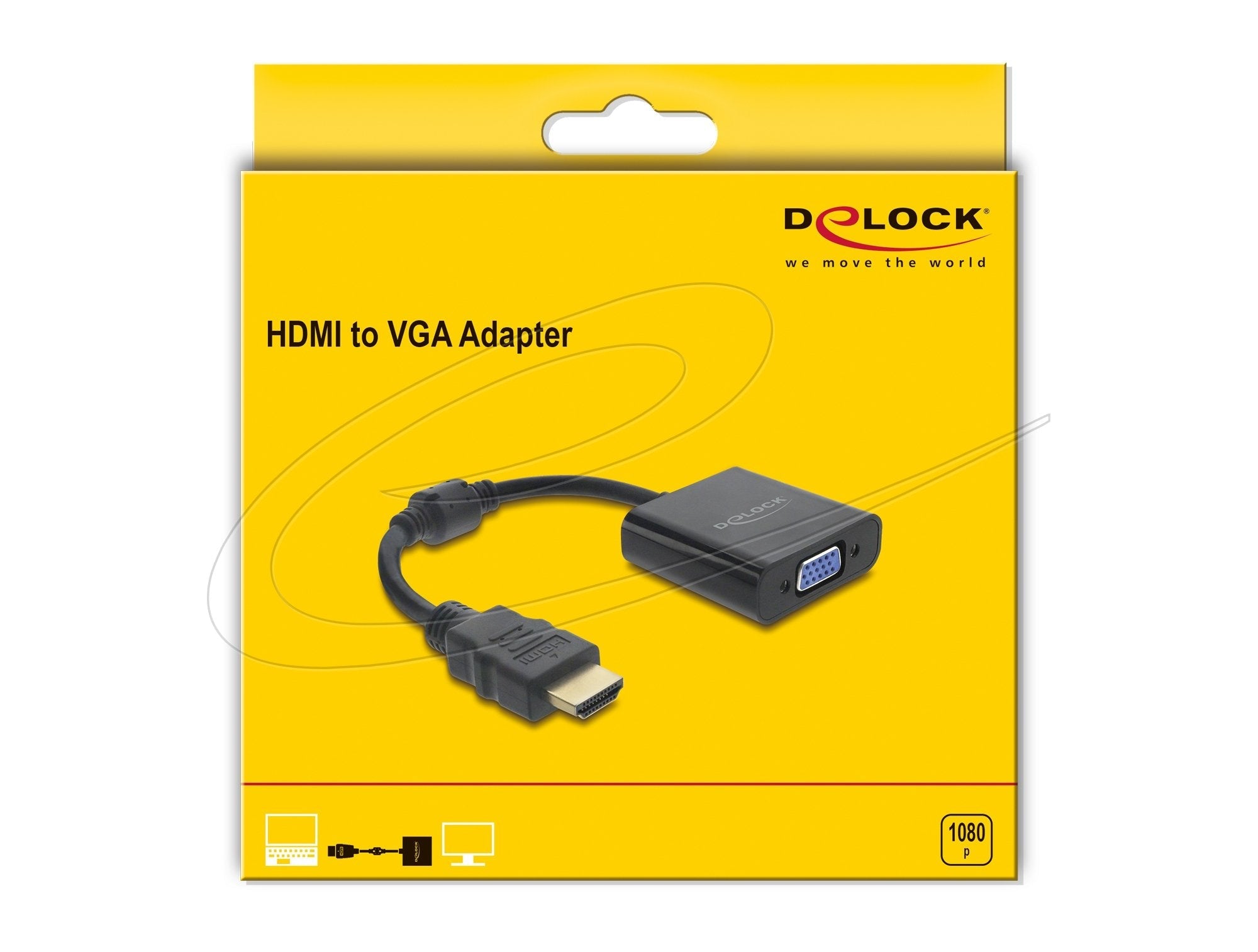Delock Adapter Hdmi Stecker Zu Vga Buchse Schwarz