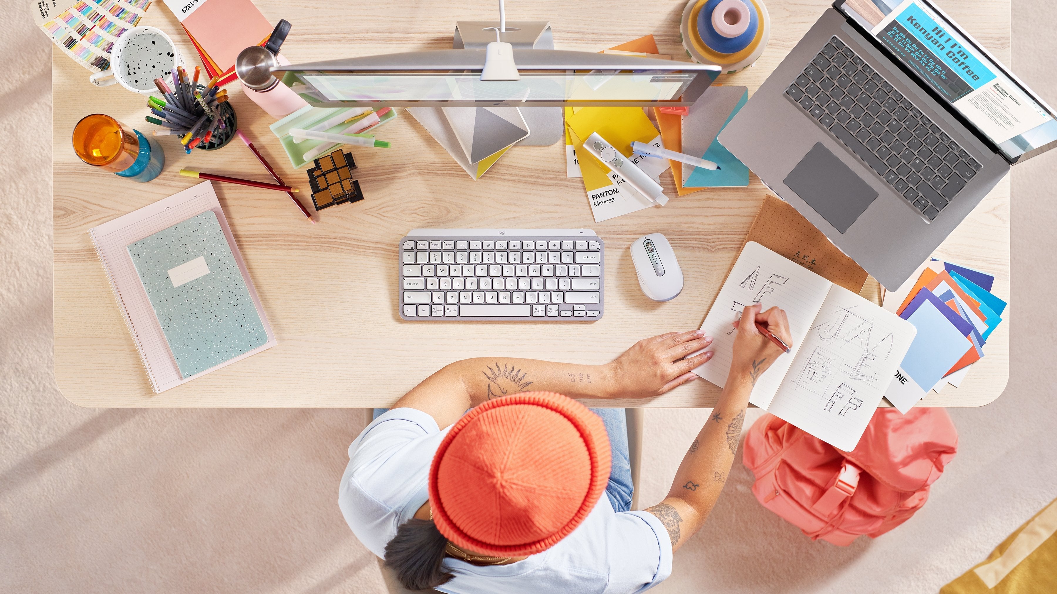 Teclado Francés Logitech Mx Keys Mini Rf Wireless + Bluetooth AErty Gris