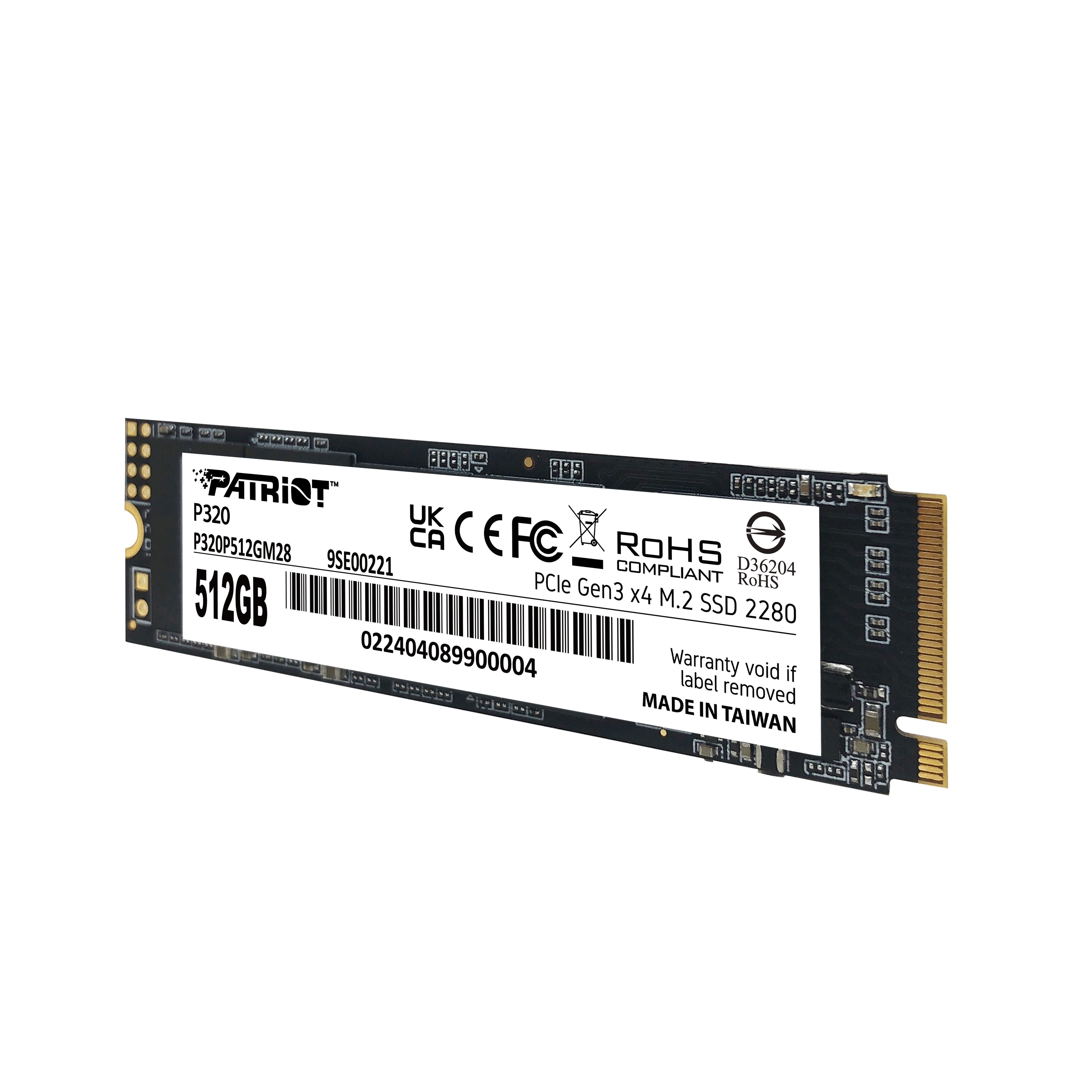 Ssd Patriot Viper P320 M.2 Pci-Ex4 Nvme 512gb 3gb/S