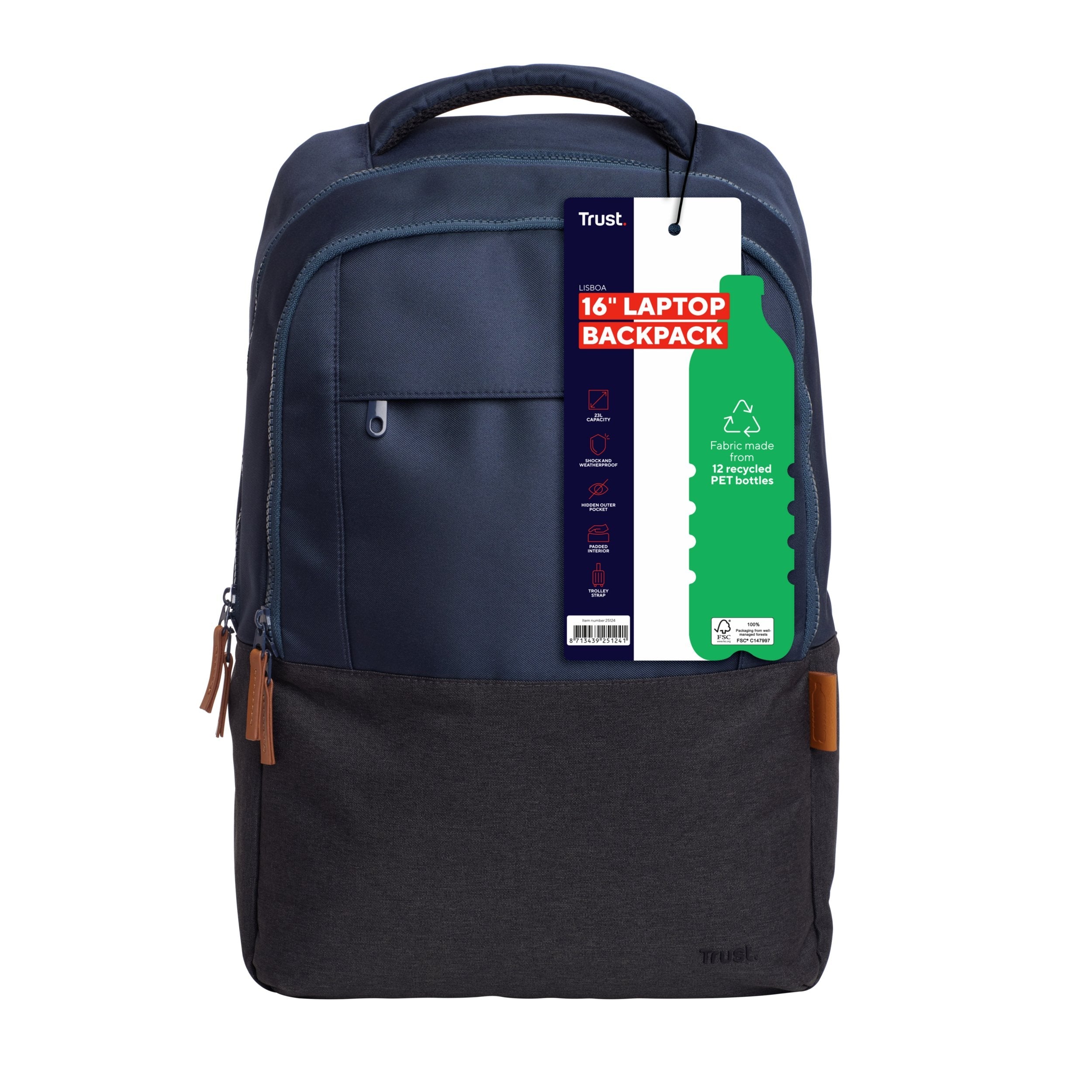 Mochila Trust Lisboa Para Portátiles Hasta 16' Azul