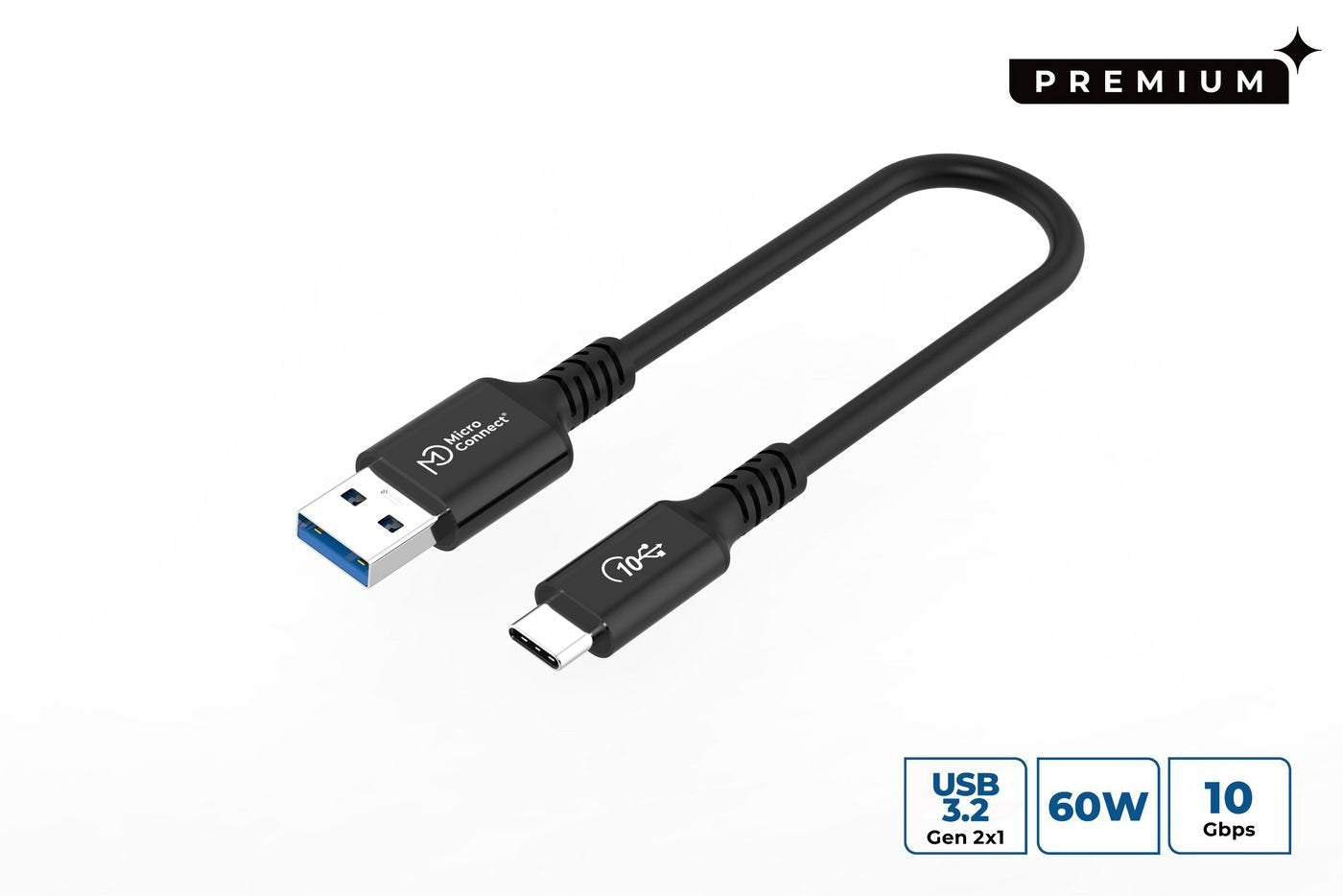EAN 5715328135659 - Microconnect USB3.2AC015 cable USB USB 3.2 Gen 2 (3.1 Gen 2) 0,15 m USB C USB A 60 W Negro imagen 1