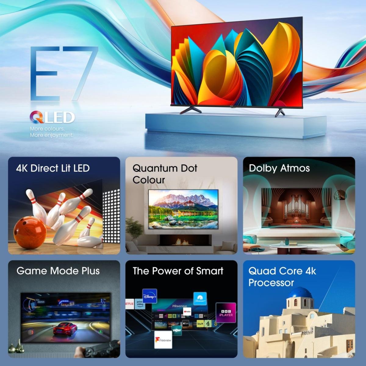 EAN 6942351402468 - Hisense 55E77NQ 139,7 cm (55") 4K Ultra HD Smart TV Wifi Negro 330 cd / m² imagen 4