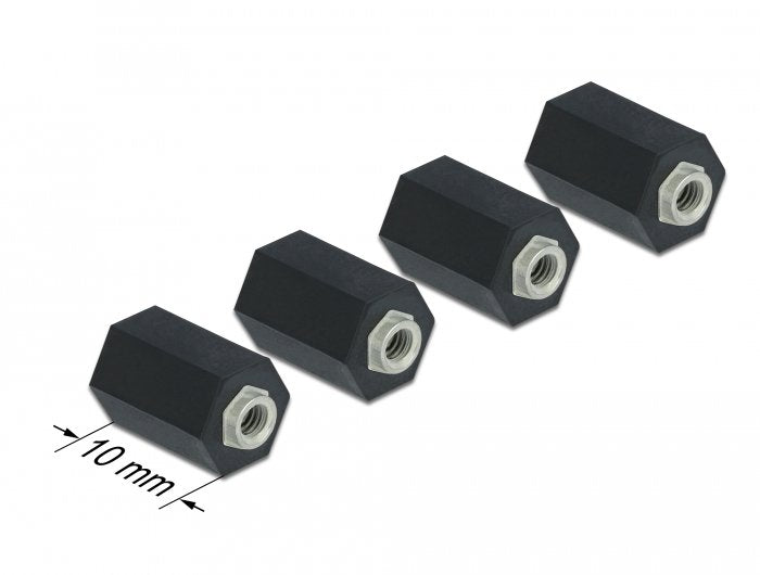 Abstandshalter M2.5, Sechskant, Innen, 10 Mm Schwarz 4 Stück