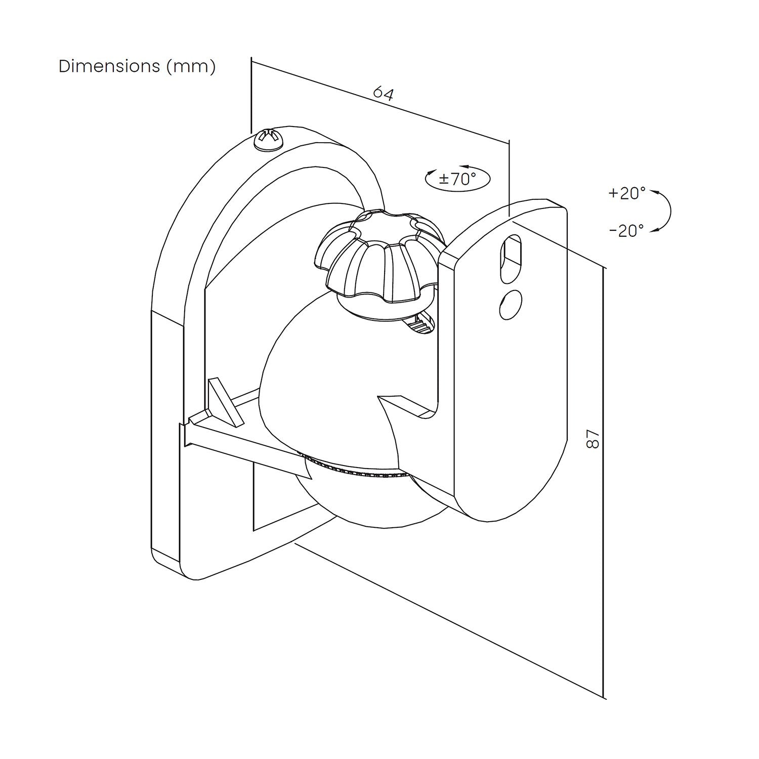 Aisens Soporte Universal De Pared Giratorio E Inclinable Para Altavoces, Negro