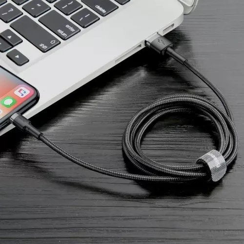 Baseus Lightning Cafule Cable 2.4a 0.5m Gray + Black (Calklf-Ag1)