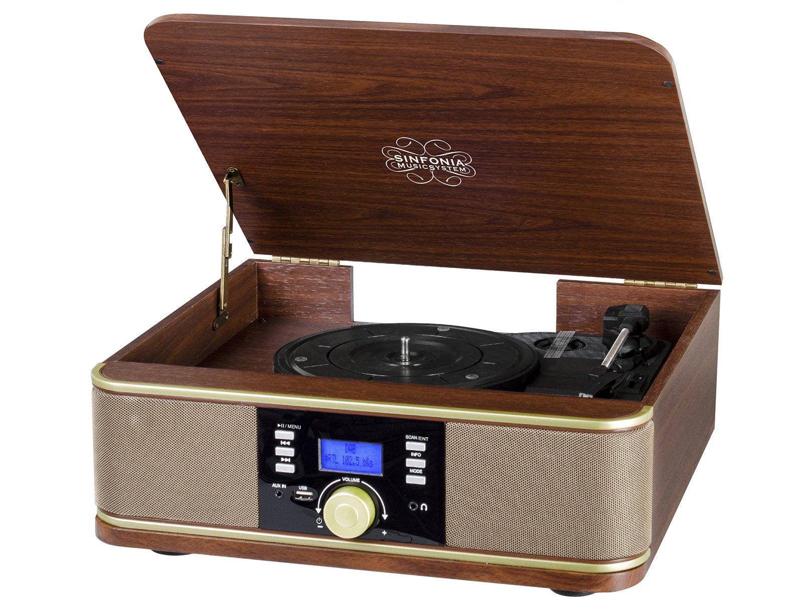 Stereo Turntable Dab+ Bluetooth Usb Aux-In Trevi Tt 1042 Dab