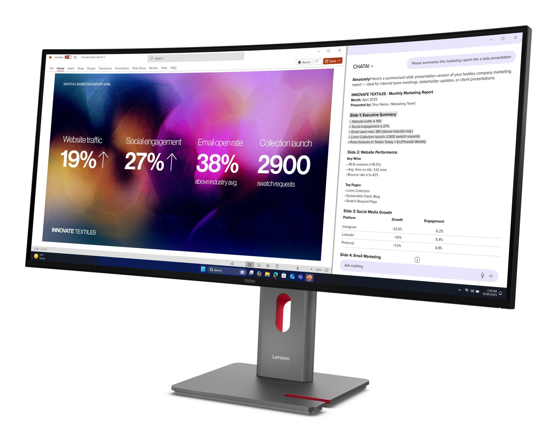 EAN 0198156645616 - Lenovo ThinkVision P40WD-40 pantalla para PC 100,8 cm (39.7") 5120 x 2160 Pixeles WUHD LED Negro imagen 3