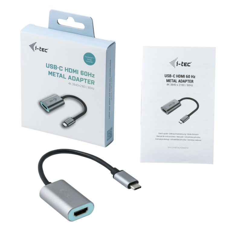 EAN 8595611702600 - i-tec Metal C31METALHDMI60HZ adaptador de cable de vídeo 0,15 m USB Tipo C Gris, Turquesa imagen 5