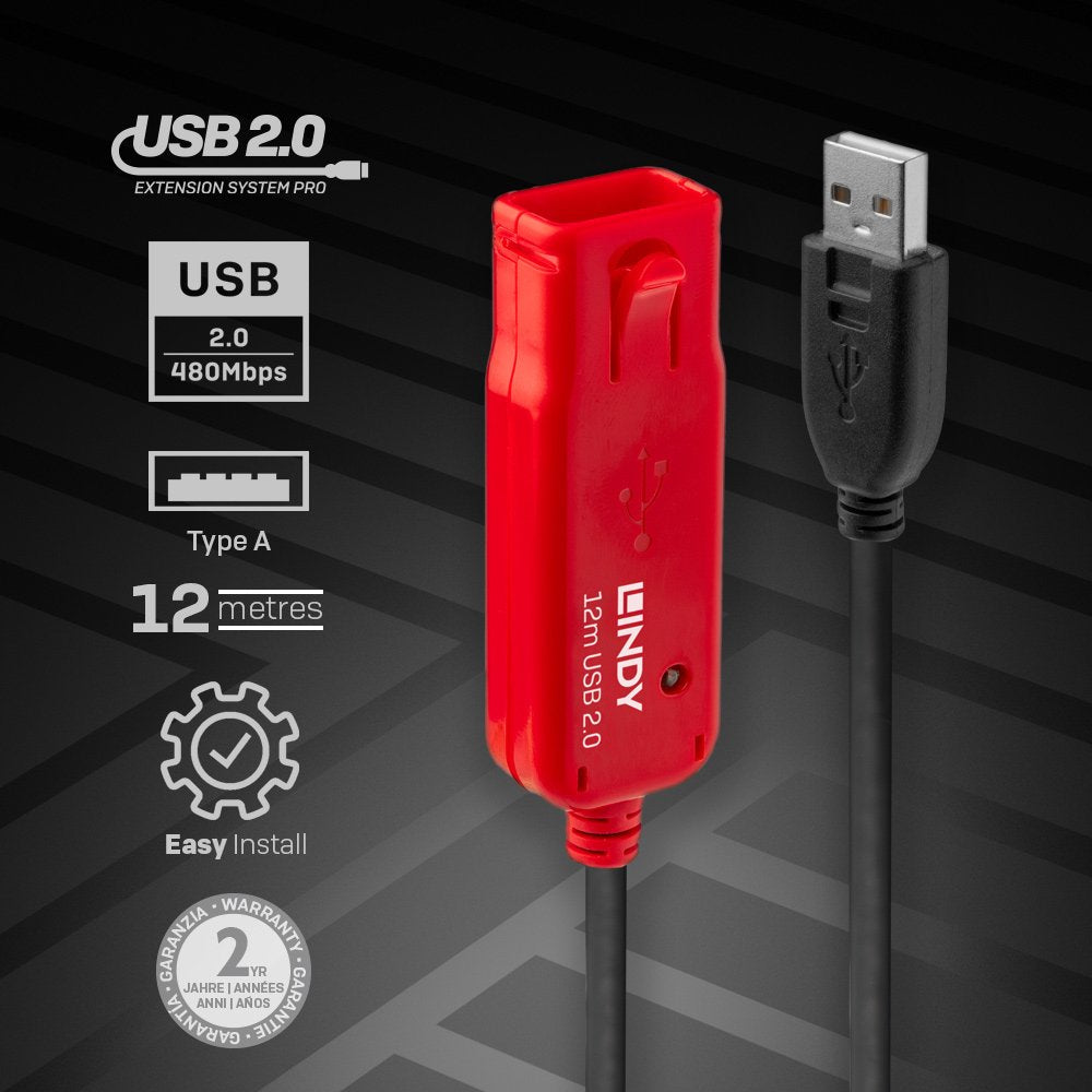 Lindy Cable Extensor Activo Pro Usb 2.0, 30m