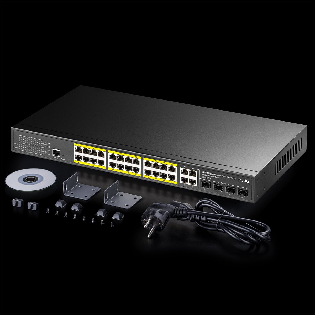 Cudy Gs2028ps4 Gestionado L2 Gigabit Ethernet (10/100/1000) Energía Sobre Ethernet (Poe) 1u Negro