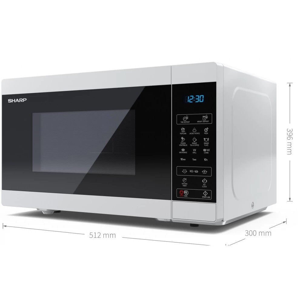 Sharp Yc-Mg81ew 28l 900w/Grill/Touch /White