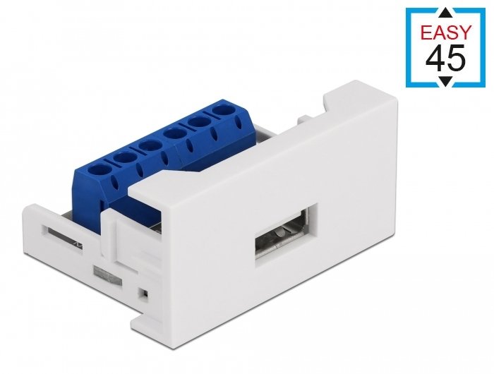Easy 45 Modul Usb 2.0 Typ-A Buchse Zu Terminalblock 22,5 X 45 Mm