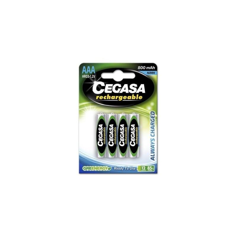 Cegasa Rechargeable Pack De 4 Pilas Recargables Aaa Hr03 800mah - Tecnologia Rtu