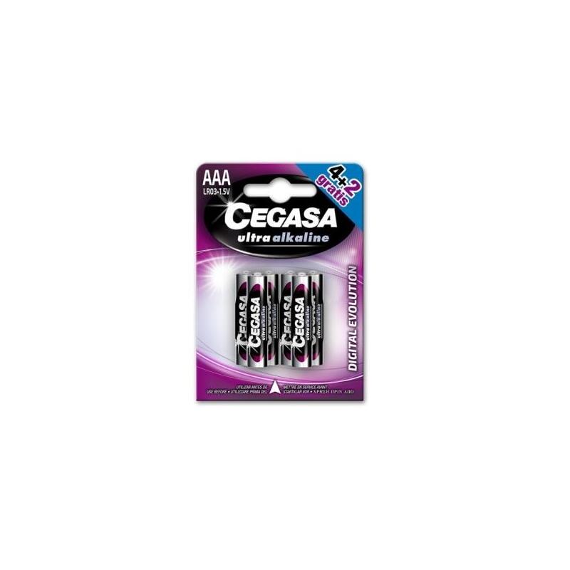 Cegasa Ultra Alcaline Pack De 6 Pilas Lr03 Aaa - Alta Tecnologia - Mas Capacidad, Potencia Y Rendimiento