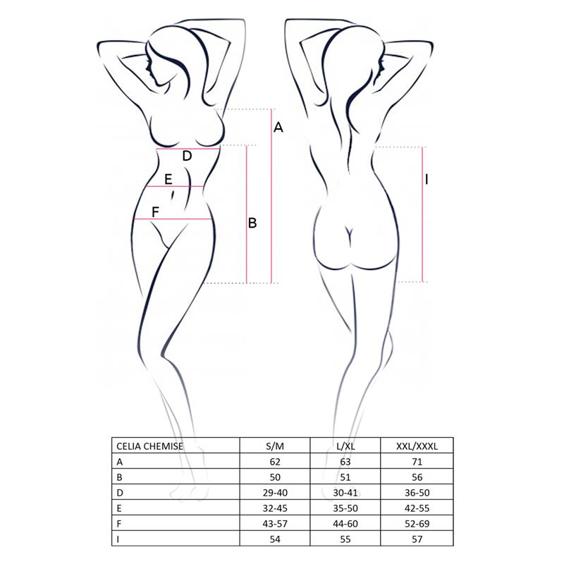 Celia Chemise Negro Talla (Interno):L/Xl