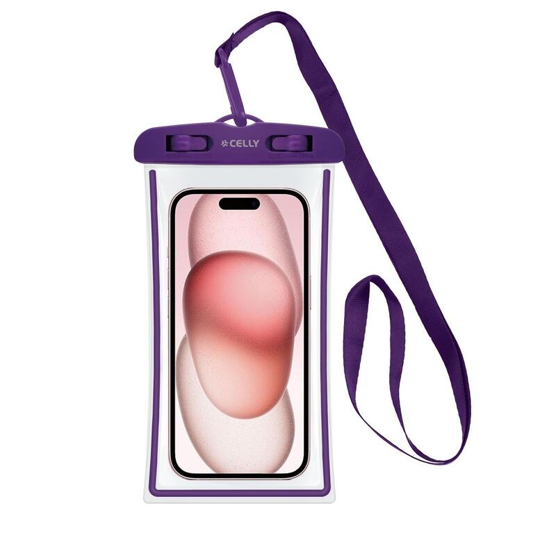 Celly Transparent Waterproof Case To 6.7'' Violet Splashbag24vl