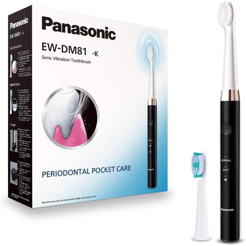 Cepillo De Dientes Electrico Panasonic Ew-Dm81-K503 Recargable, Para Adultos, Nãºmero De Cabezales De Cepillo Incluidos 2, Nãºmero De Modos De Cepillado De Dientes 2, TecnologãA Sã³nica, Blanco/Negro