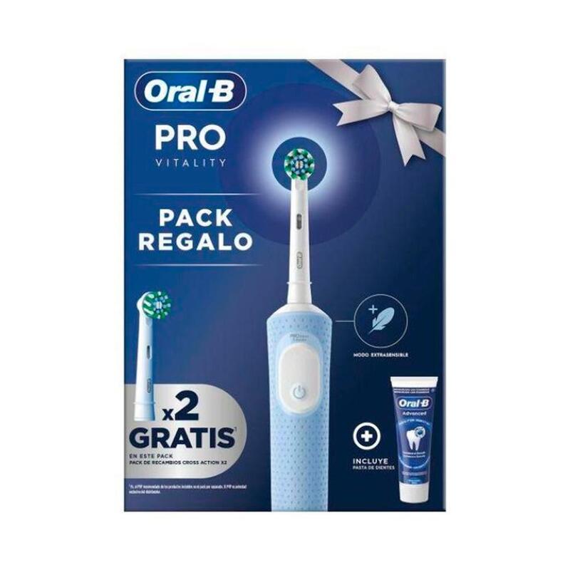 Cepillo Dental Electrico Braun Oral-B Vitality Pro 2 Cabezales Y Dentrifico Color Azul