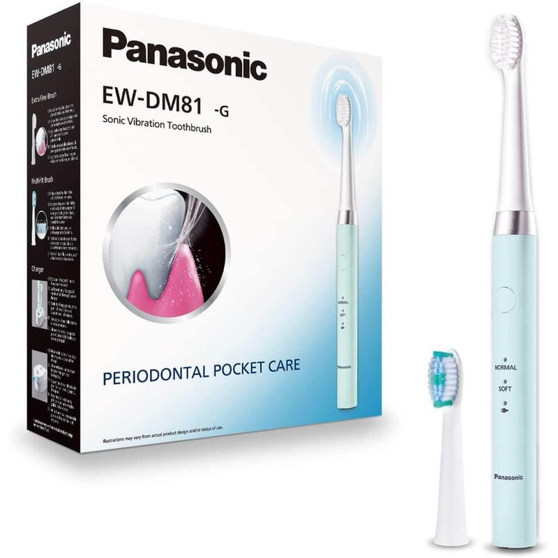 Cepillo Panasonic Ew-Dm81-G503 De Dientes Eléctrico Sónico, 2 Cabezales, Soporte De Carga, Tiempo De Funcionamiento 30 Min, Tiempo De Carga 17h, Blanco Menta