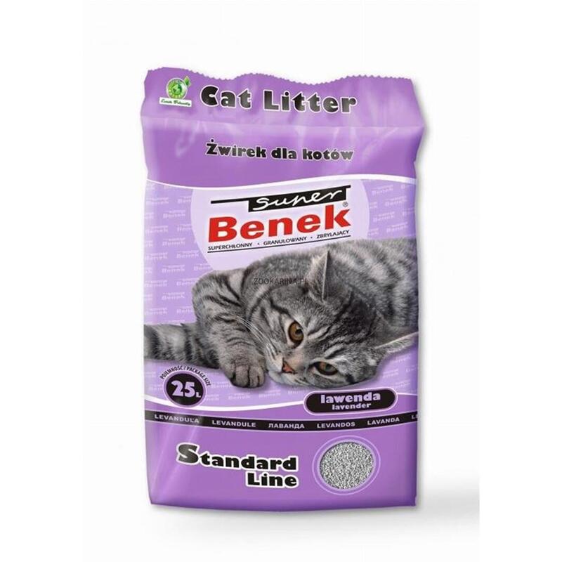 Certech Super Benek Standard Lavanda - Arena Aglomerante Para Gatos 25 L (20 Kg)