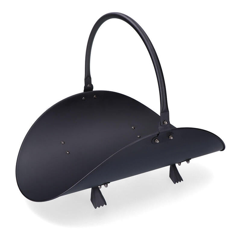 Cesta Metálica Para Leña, Color Negro, 48 X 35 X 38 Cm
