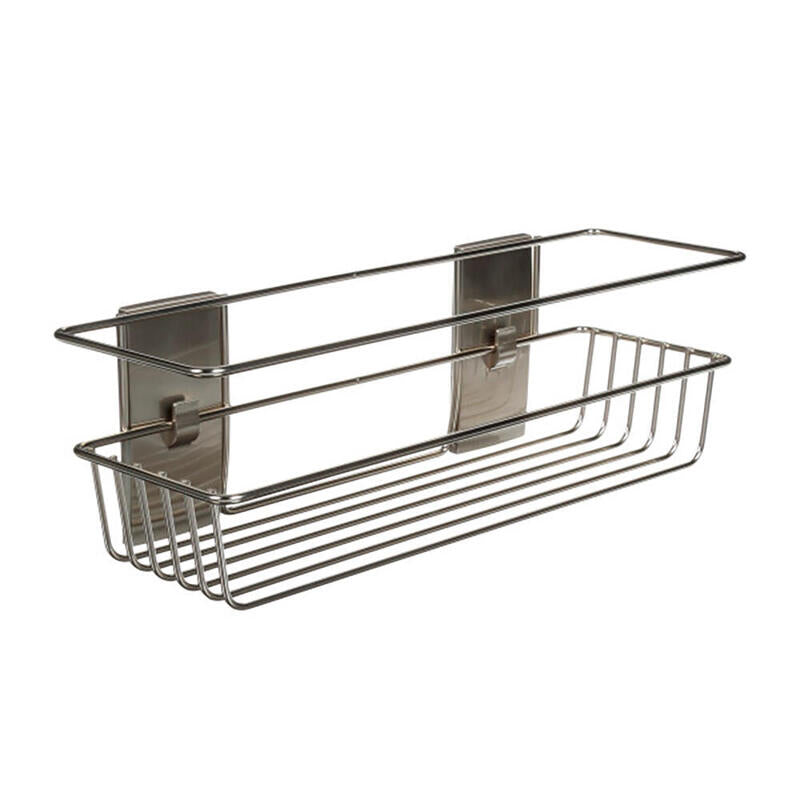 Cesto De Baño, Níquel Satinado, 1 Uds + 4 Tiras, Máx 3 Kg