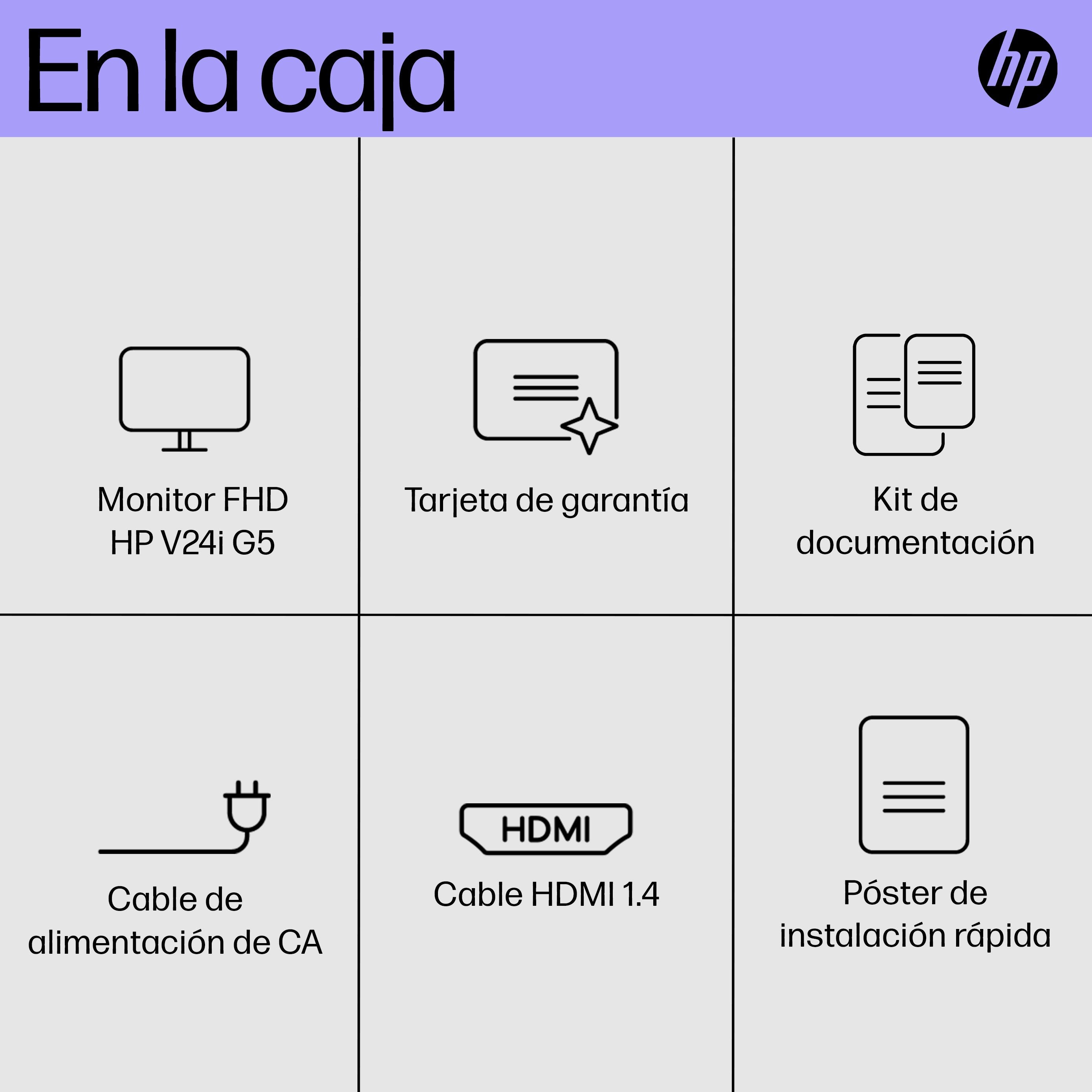 EAN 5715063139813 - HP V24i G5 FHD Monitor pantalla para PC 60,5 cm (23.8") 1920 x 1080 Pixeles Full HD LCD Negro imagen 5
