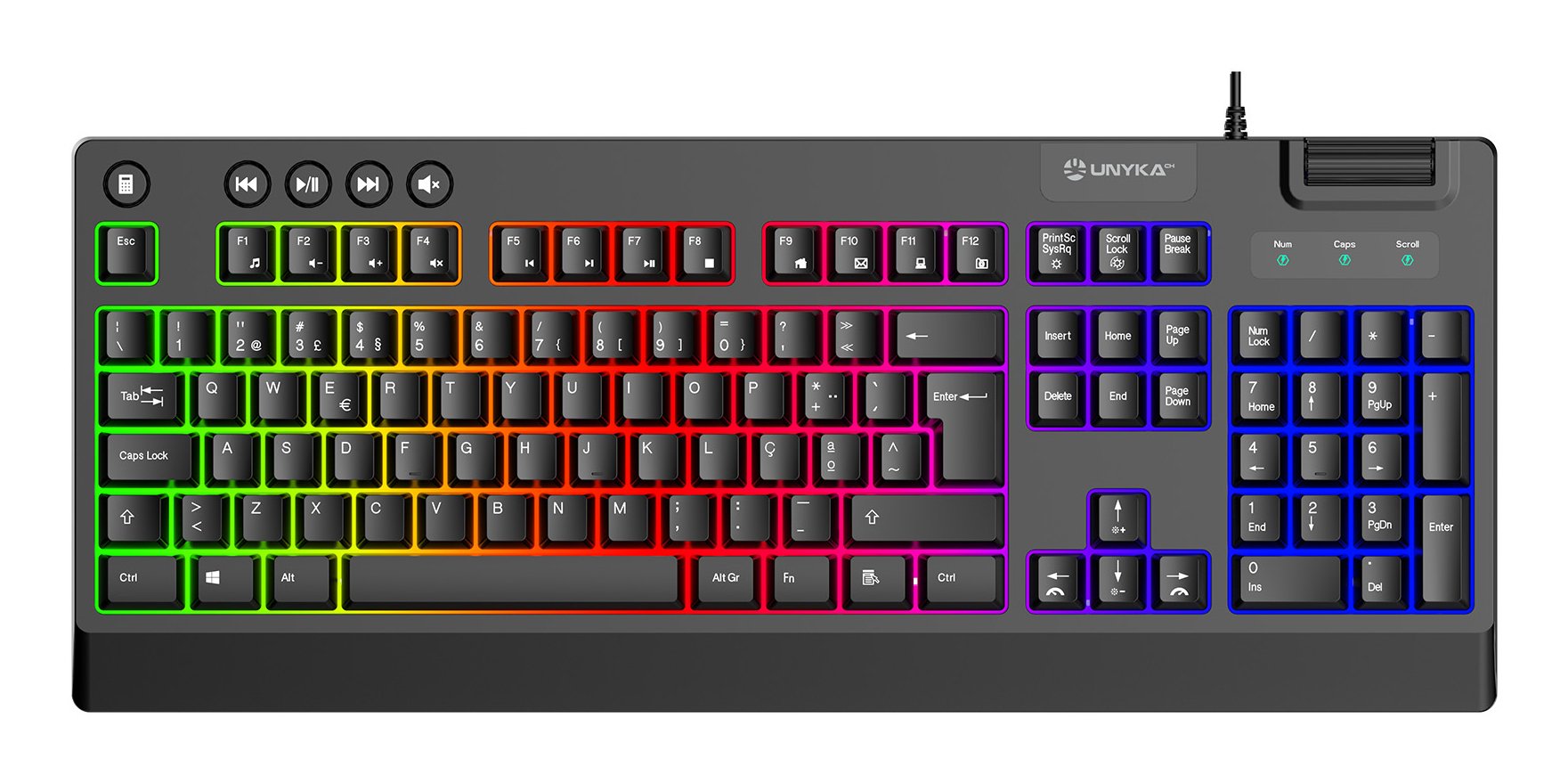 Unykach Pack Gaming Nova 4in1 Usb Teclado Multimedia + Raton 7200dpi + Auriculares Con Microfono + Alfombrilla Xl -