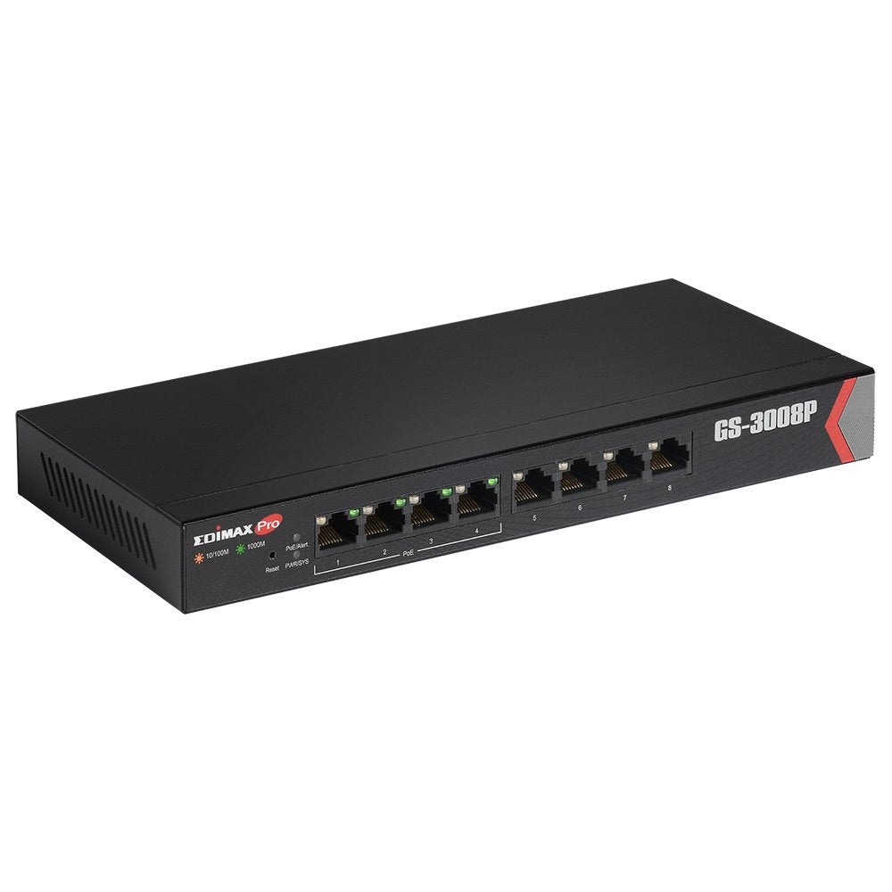Switch Edimax Pro Gs-3008p 8xgigabit/4xpoe/Small Form Factor Gs-3008p
