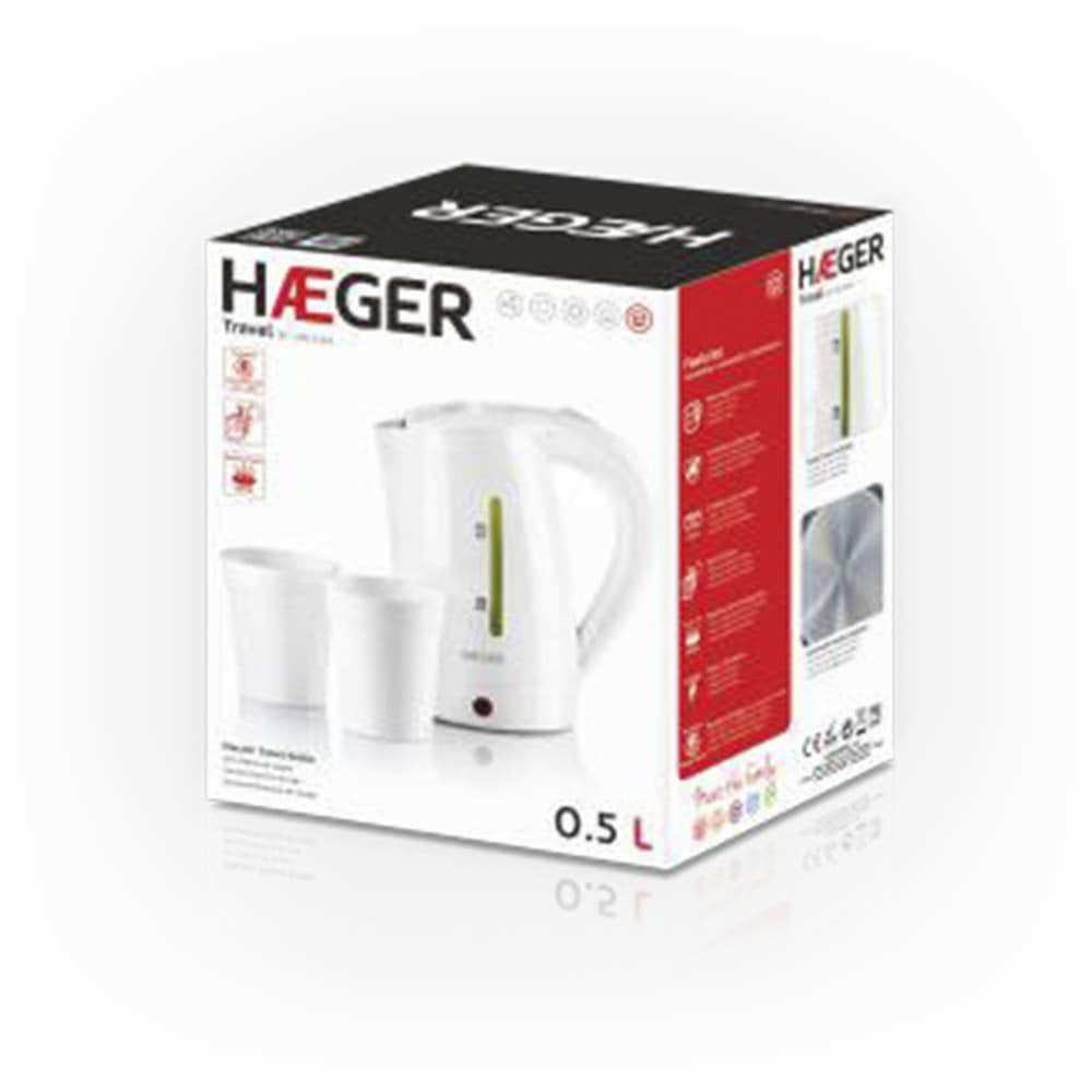 EAN 5608475009006 - Haeger EK-10W.015A tetera eléctrica 0,5 L 1100 W Blanco imagen 3