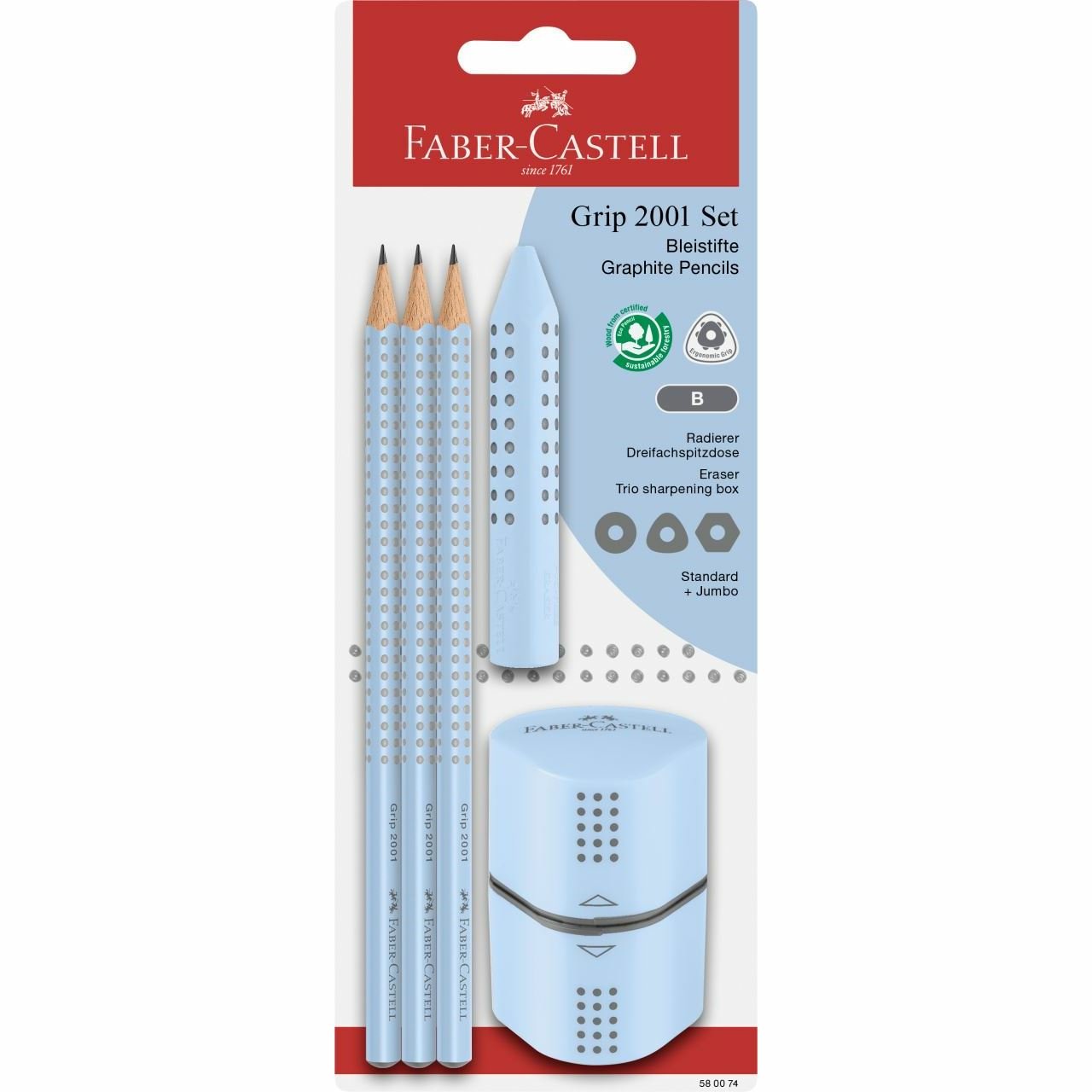 EAN 4005405800749 - Faber-Castell 580074 lápiz de grafito B 3 pieza(s) imagen 1