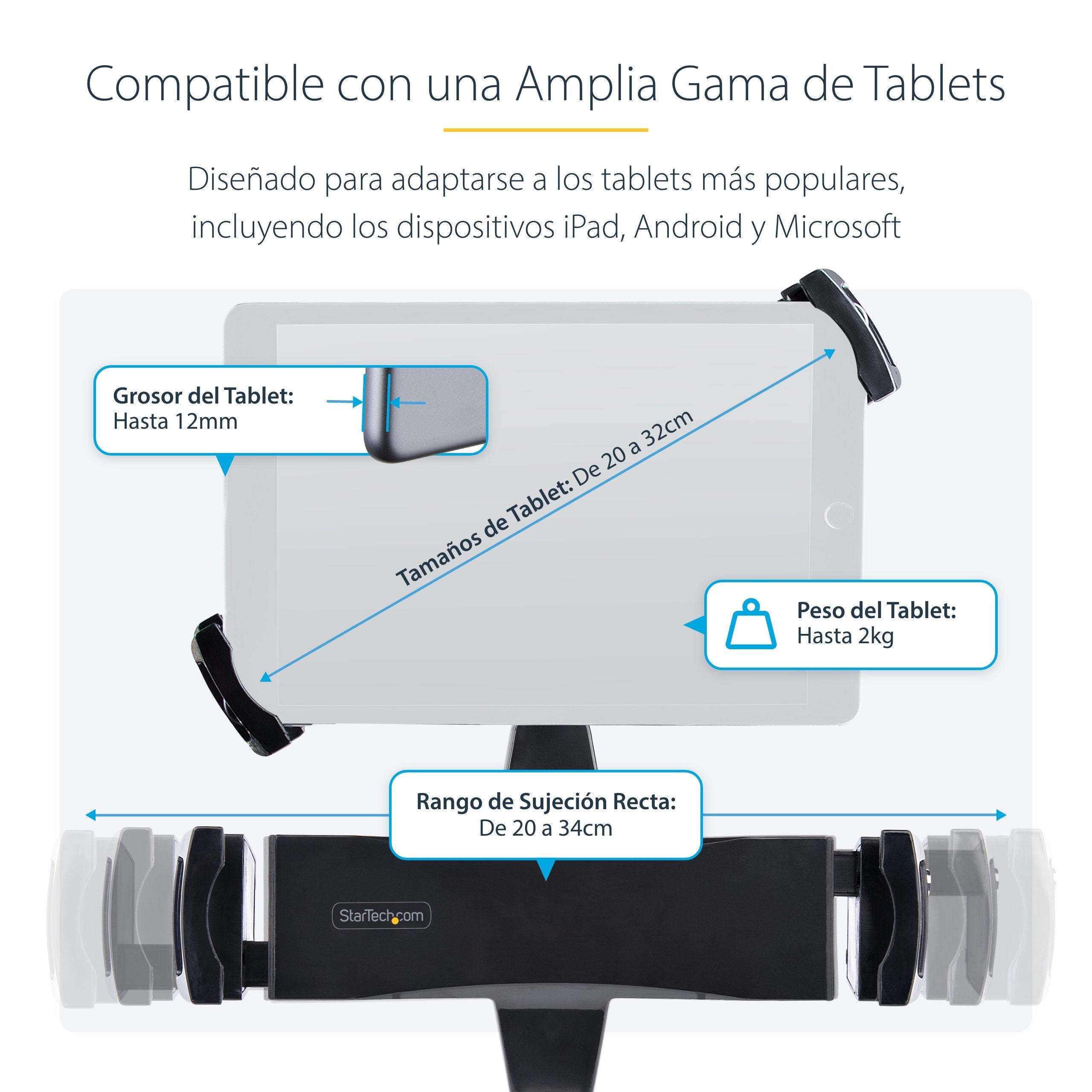 EAN 0065030895354 - StarTech.com TABLET-VESA-ADAPTER soporte Soporte pasivo Tablet/UMPC Negro imagen 13