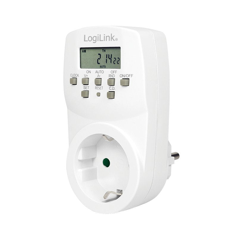 Logilink Et0007 Contador Eléctrico Programador Eléctrico Diario/Semanal Blanco