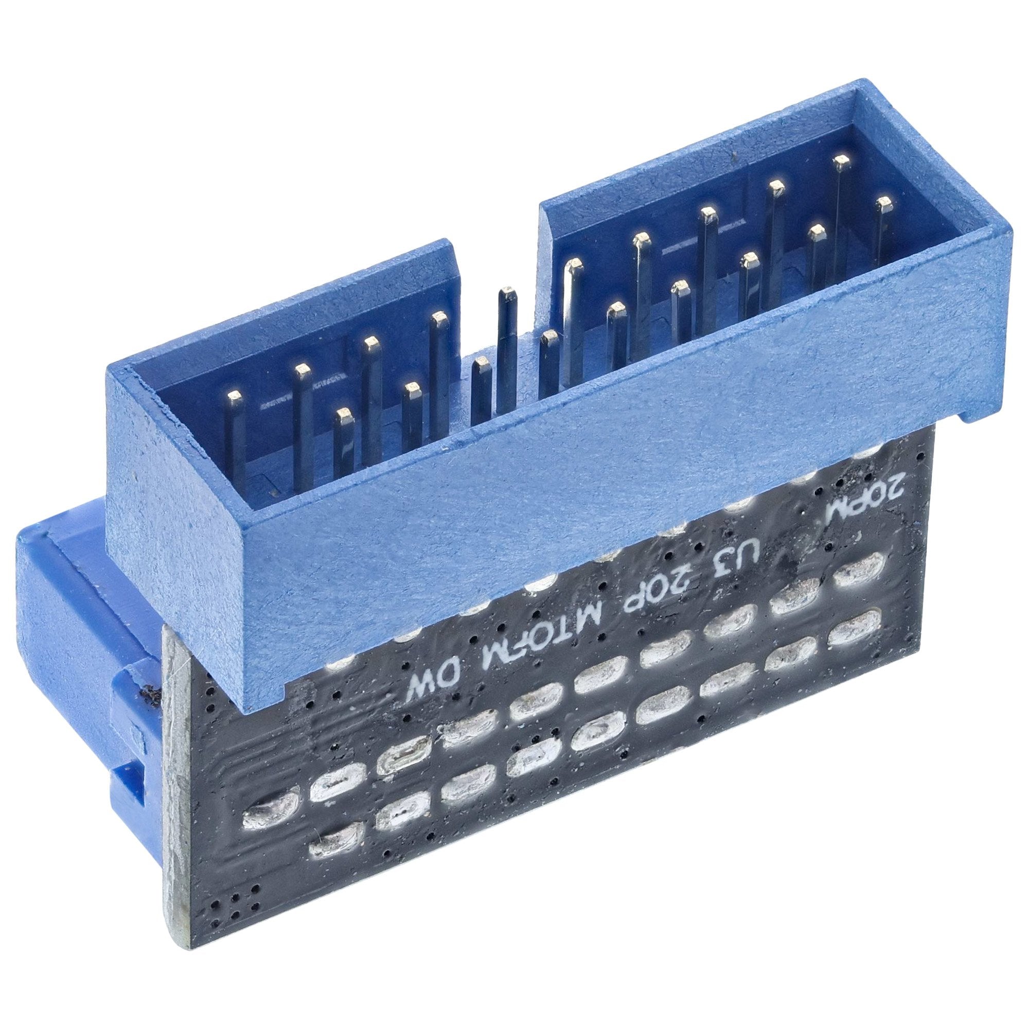 Adaptador Inline Usb 3.0 Interno, Macho A Hembra, En Ángulo Hacia Abajo