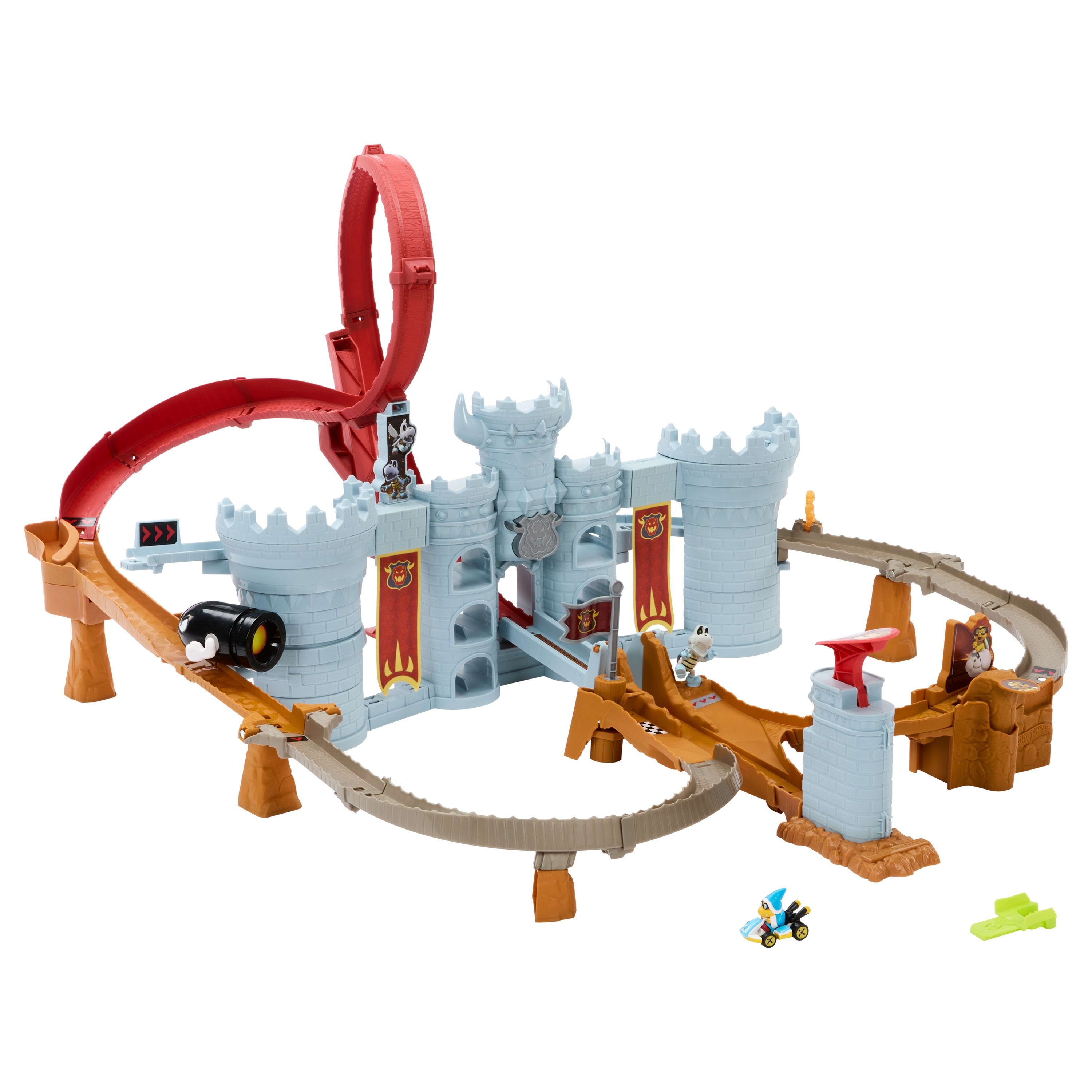 Hot Wheels Mario Kart Bowsers Fortress Trackset, Hipódromo Con Vehículo De Juguete De Kamek De Died Jhd24