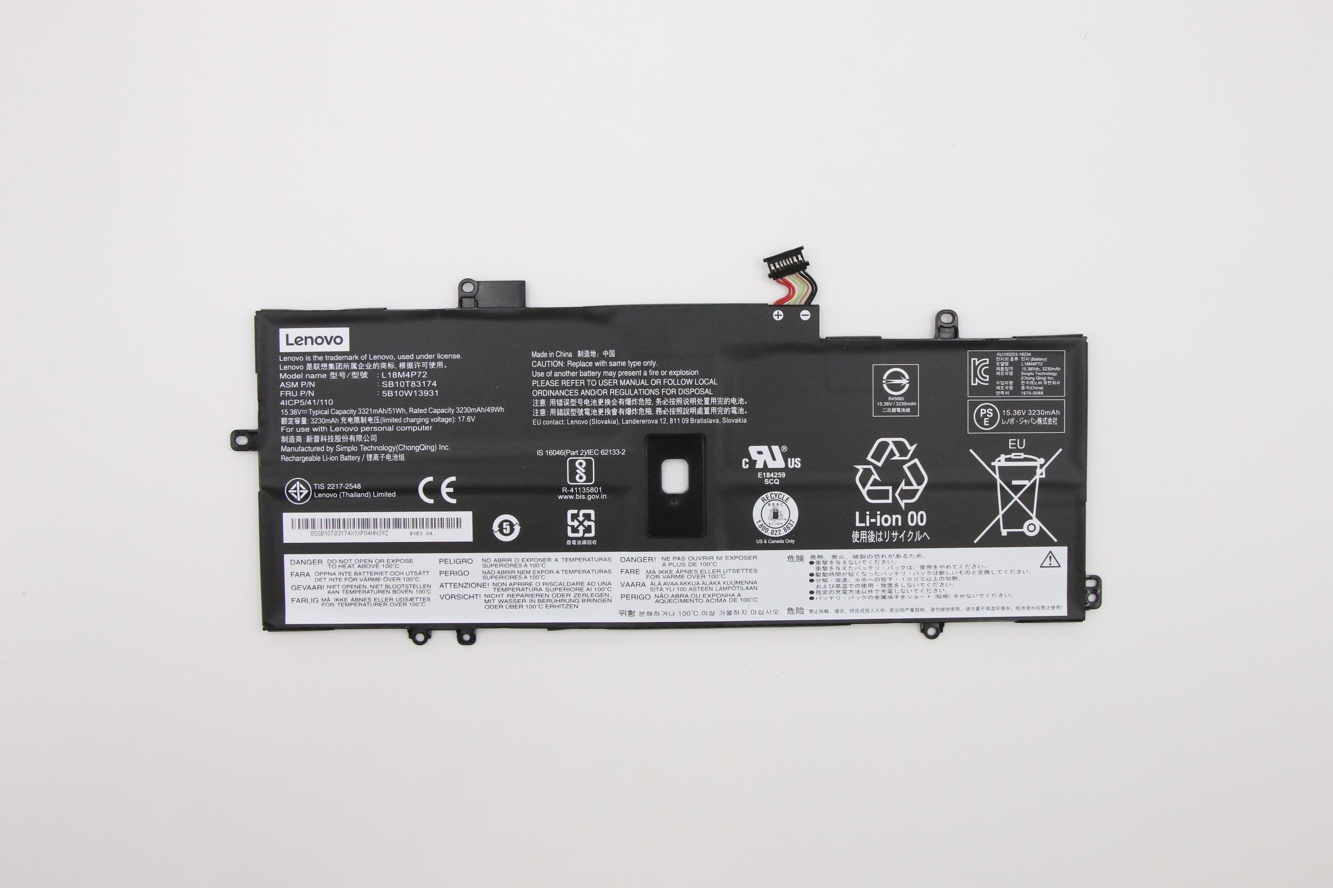 EAN 5704174252320 - Lenovo 5B10W13931 refacción para laptop Batería imagen 1