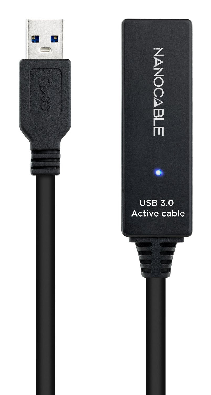 Nanocable Cable Prolongador Con Amplificador Usb-A 3.0 Macho A Usb-A Hembra 15m