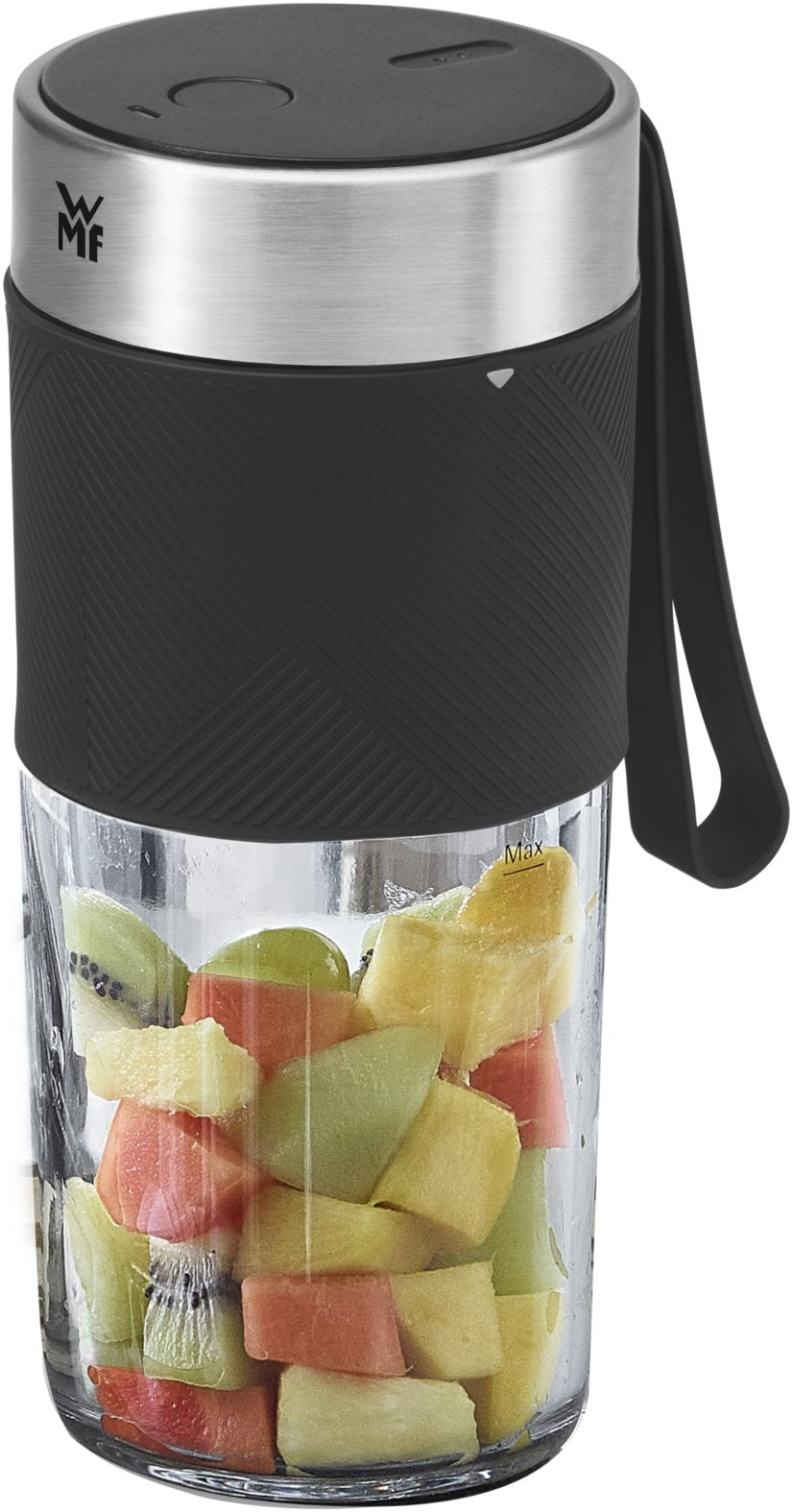 Batidora Wmf Kitchenminis Mix On The Go 0,3 L 50 W Negro, Acero Inoxidable, Transparente